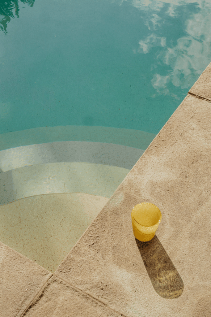 Close-up of the outdoor pool at Casa Le Sorelle in Lucca, Tuscany